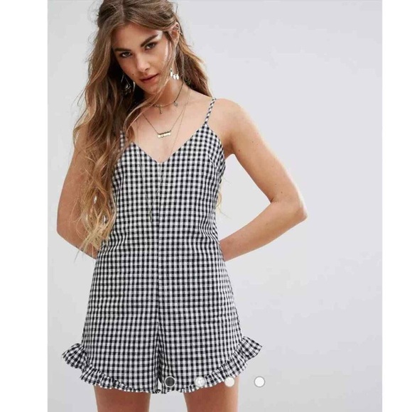 Honey Punch Checkered Romper - Picture 1 of 7